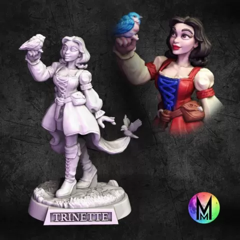 Female Human Druid / Bard - Princess Trinette the Druid ( Snow White themed Female Druid / Bard)