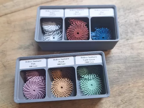Gridfinity 3 Bin Organizer for Polishing Wheels