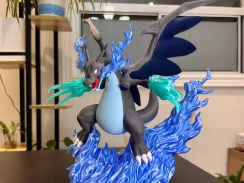 Charizard X 430mm tall on fire base