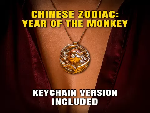 Chinese Zodiac: Year of the Monkey Pendant