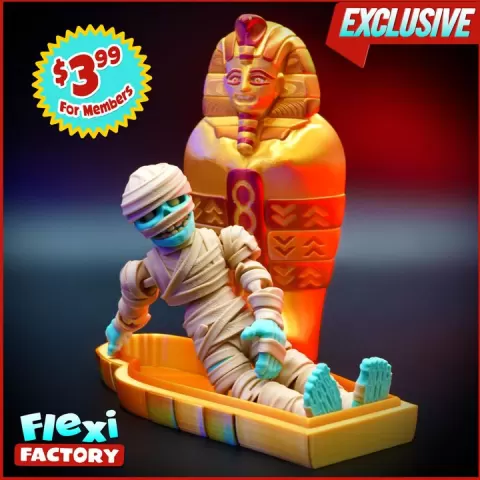 Exclusive: Flexi Factory Mummy and Sarcophagus with 3mf included by Flexi Factory