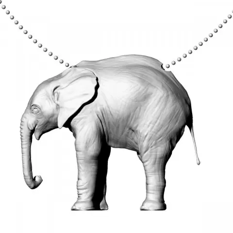 Elephant Pendant STL – Realistic Animal Jewelry – 3D Printable Necklace Char by muguet