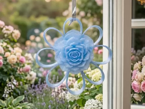 Rosenblüte Fensterhänger