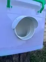 Chicken feeder entry awning