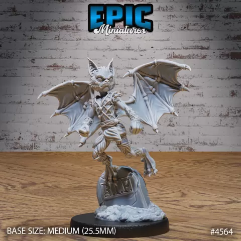 Bat Folk Warrior Flying / Vampire Folk / Undead Blood Drinker / Dracula Creature / Zombie Beast / Tortured Soul / Evil Spirit / Walking Dead / Graveyard Encounter by Epic-Miniatures