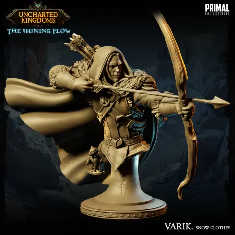 Dark Elf - Varik Dun´Ate - Snow Clothes - Bust - July 2024 - Uncharted Kingdoms by PRIMAL Collectibles