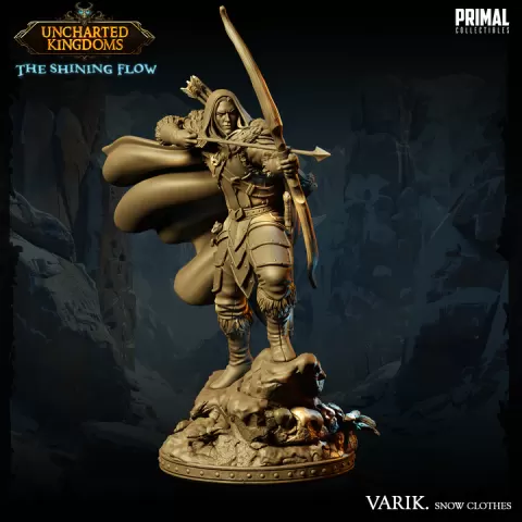 Dark Elf - Varik Dun´Ate - Snow Clothes - July 2024 - Uncharted Kingdoms by PRIMAL Collectibles