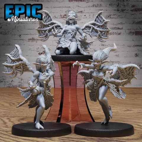 Blood Spawn Set / Vampire Folk / Undead Female Warrior / Dracula Creature / Zombie Beast / Tortured Soul / Evil Spirit / Walking Dead / Graveyard Encounter by Epic-Miniatures