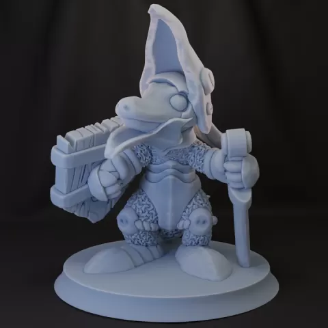 kobold Crow with helm open, Knight Of the scrap metal order by The Cackling Kobold Company