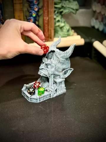 Gargoyle head dice tower