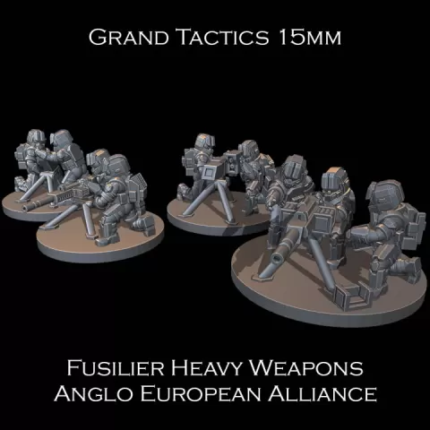 15mm SCI-FI Grand Tactics - Fusilier Heavy Weapons - Presupported by Grand Fleet Admiral Tabletop