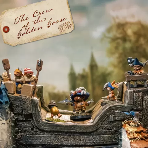 Hazelands: Goblin Pirate Crew - Fey Wild Hobgoblins and their Chickens throwing Fish! by Tine Fieldling