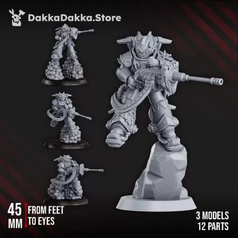 White Megalodon Clan Depressors (x3) - Prime Armored Fire Squad of Space Knights by dakkadakka.store