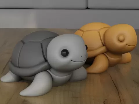 Cute Minimalist Turtle 3D Printable STL Model - HIve
