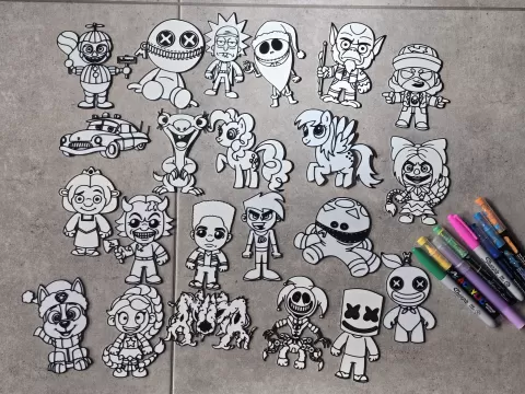Game Pop Character Coloring Paint Craft DIY Pack