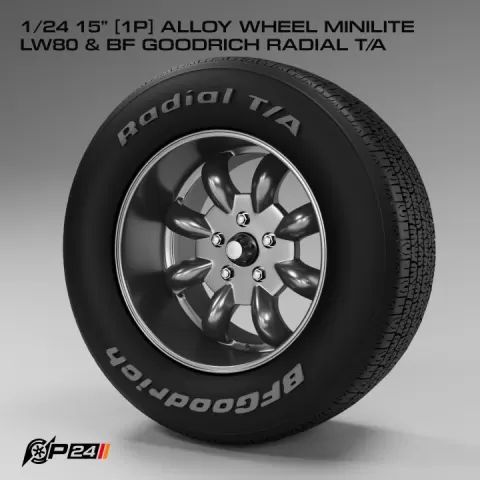 1/24 15" [1P] Alloy Wheel Minilite LW80 & BF Goodrich Radial T/A by Phong Nguyen