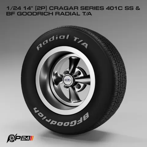 1/24 14" [2P] Cragar Series 401C SS & BF Goodrich Radial T/A by Phong Nguyen