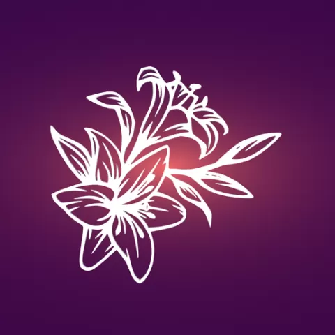 Decorative mural, lily, flower