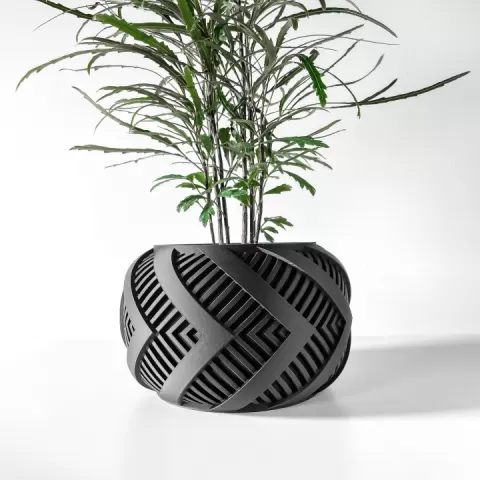 The Alko Planter Pot with Drainage Tray & Stand Included: Modern and Unique Home Decor for Plants and Succulents | STL File by MODERN MACHINE