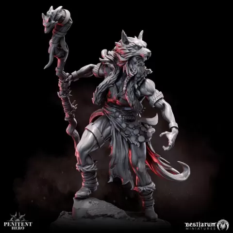 Lycan Druid | Wrath of the Wild | Hero by Bestiarum Miniatures