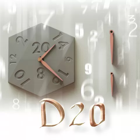D20 clock by Crosslances