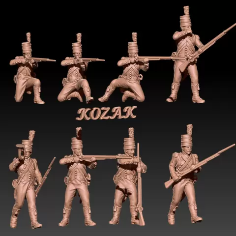 Napoleonic (early) french light infantry in mirliton set 1 by Kozak miniatures