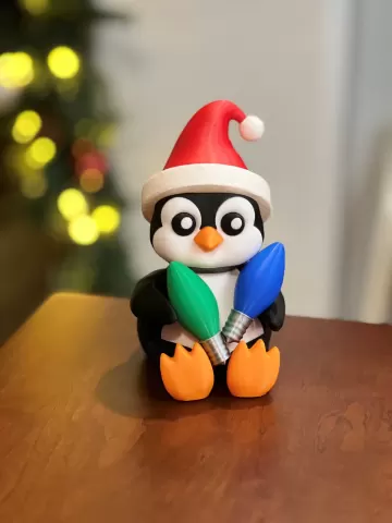 Christmas Penguin Decor with Bonus Christmas Bulb STL Files - NO AMS - COMMERCIAL LICENSE
