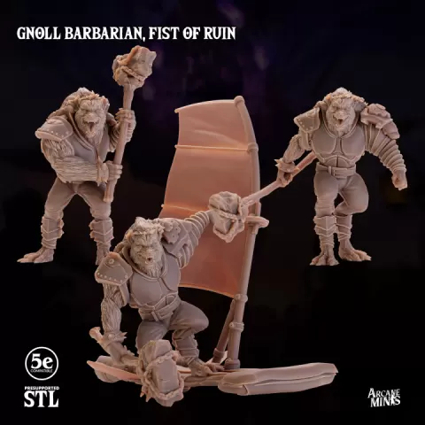 Gnoll Barbarian, Fist of Ruin by Sordane Publishing