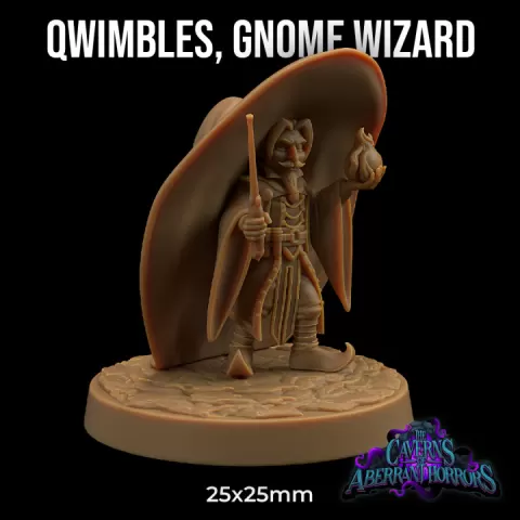 Qwimbles, Gnome Wizard | PRESUPPORTED | The Caverns of Aberrant Horror by The Dragon Trappers Lodge