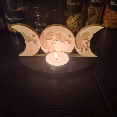 Triple Moon Tealight Holder, Wall decor