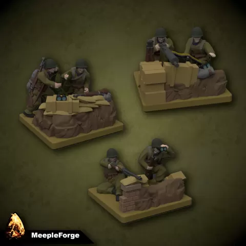 WW2 Infantry Polish SWA Emplacements 15mm Scale (compatible with Memoir 44) by Andy at MeepleForge