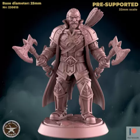 Ranger Leader With Axes by My3DPrintForge