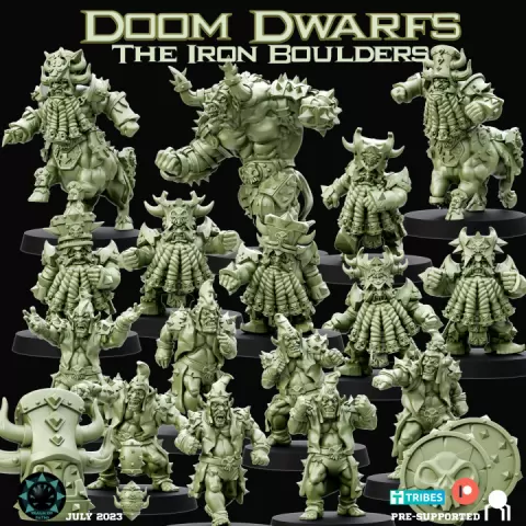 Doom Dwarfs - The Iron Boulders - Fantasy Football by Realm of Paths