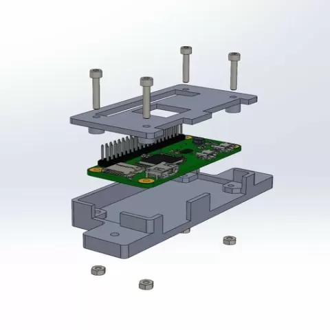 Raspberry Pi Zero W case with profile mount