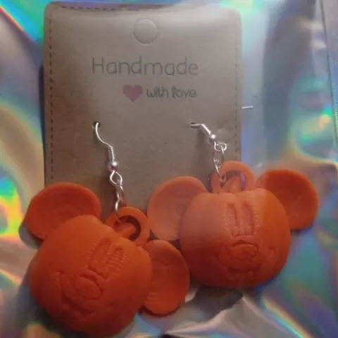 Mickey pumpkin Earrings/necklace/jewelry/crafts/ fall halloween disney pumpkin decor