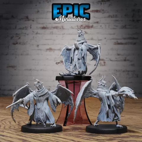 Hunters Guild Bahamut Cleric / Dragon Hunter Set / Platinum Dragonborn / Male Warrior / Evil Draconic Army by Epic-Miniatures