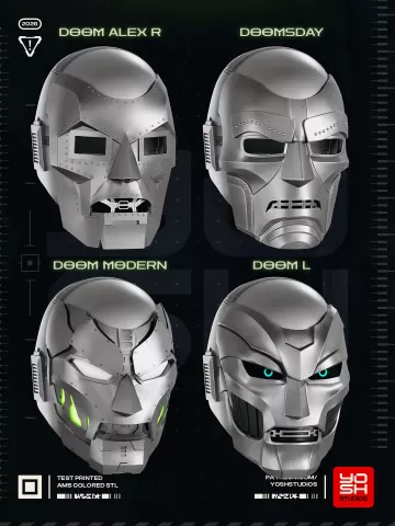 Modular Dr Doom Mask 3D Printer STL file