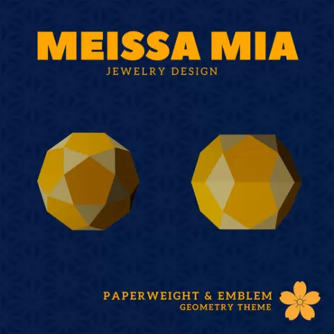 34. Pentagonal Orthobirotunda Paperweight – 29. Johnson Solids Paperweight and emblem - Geometric Paperweight - Sacred Geometry emblem for Home Decoration