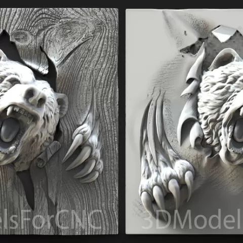 3D Model STL File for CNC Router Laser & 3D Printer Bear 2 Pack