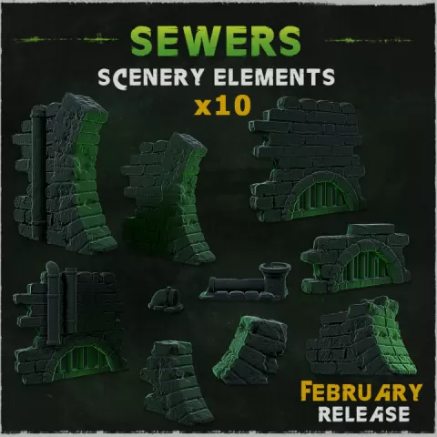 Brick sewer walls- Basing bits by Zabavka Workshop