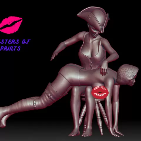 PEARLS OF THE SEA- PAULA AND VALERIAL - PIRATE PINUP - EROTIC MINIATURE 75 MM SCALE by PrintPleasure