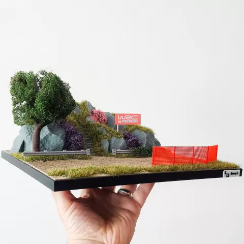 WRC Rally and Mountain Road Diorama for Hot Wheels and 1:64 Cars & Figure