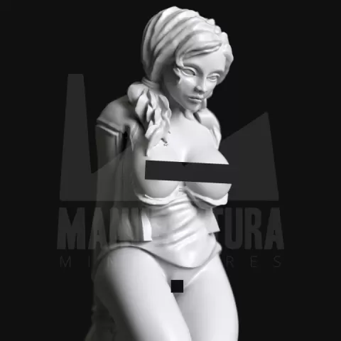 Unreleased Series 02 - Tied Up & Exposed Prisoner Girl On Her Knees by Manufaktura Miniatures LLC