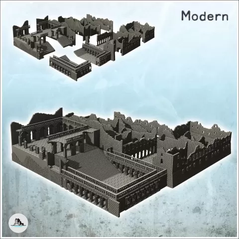 Ruins of the Abbey of Monte Cassino (South-East part) (Monte - Hartolia Miniatures