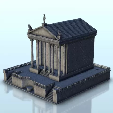 Temple with ballustrades 8 - Ancient Classic Old Archaic Historical 28mm 20mm 15mm by Hartolia Miniatures