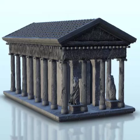 Greek temple 1 - Ancient Classic Old Archaic Historical 28mm 20mm 15mm by Hartolia Miniatures