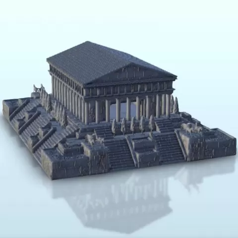 Greek temple with trees 3 - Ancient Classic Old Archaic Historical 28mm 20mm 15mm by Hartolia Miniatures