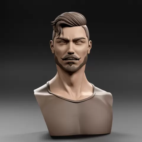 Stylized Male Bust