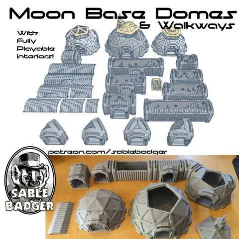 Sci Fi - Moon Base Domes Terrain by brander roullett