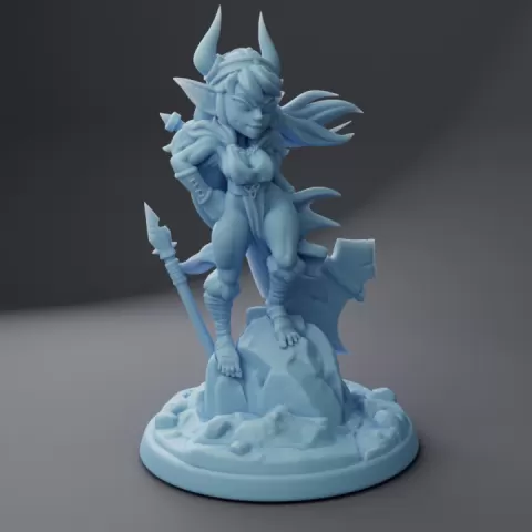 Rufftuf the Barbarian Goblin ( Female Goblin Barbarian / Fighter ) by Twin Goddess Miniatures